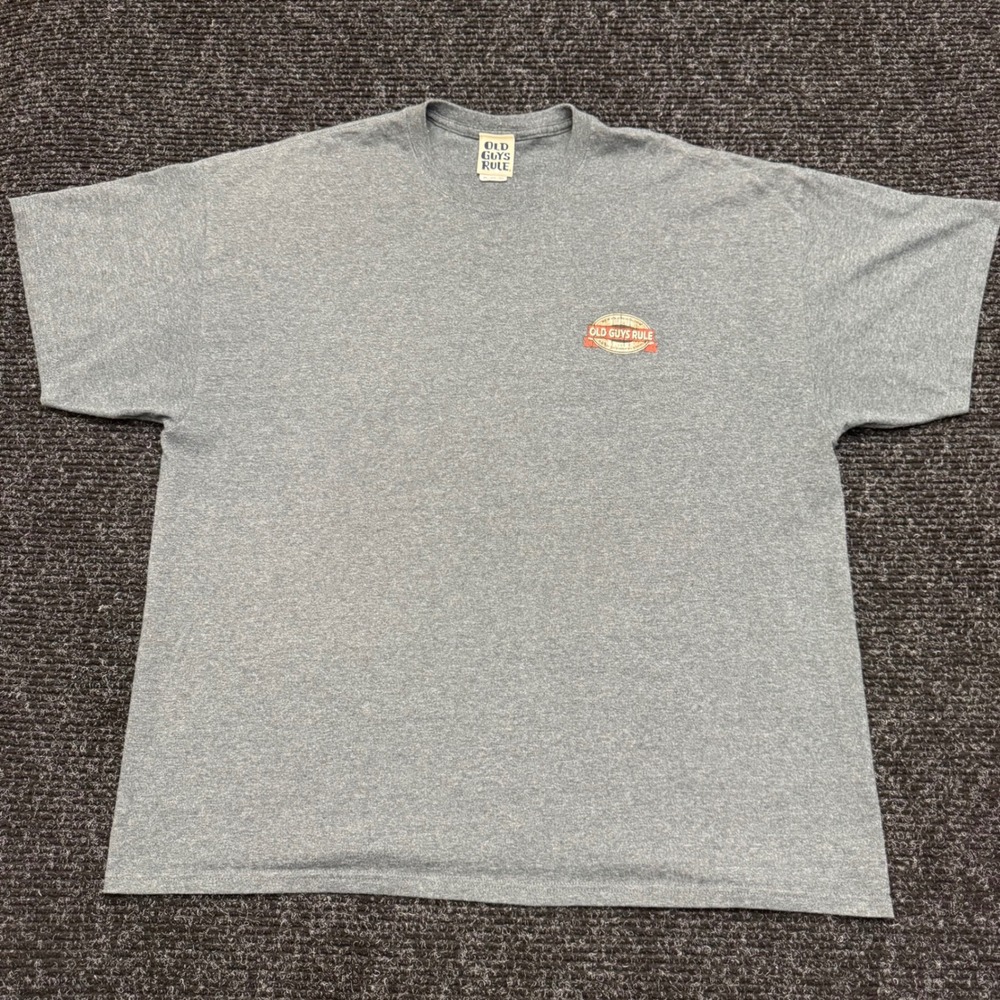 Old Guys Rule Mens 2XL Gray Aged To Perfection Graphic T-Shirt Short Sleeve